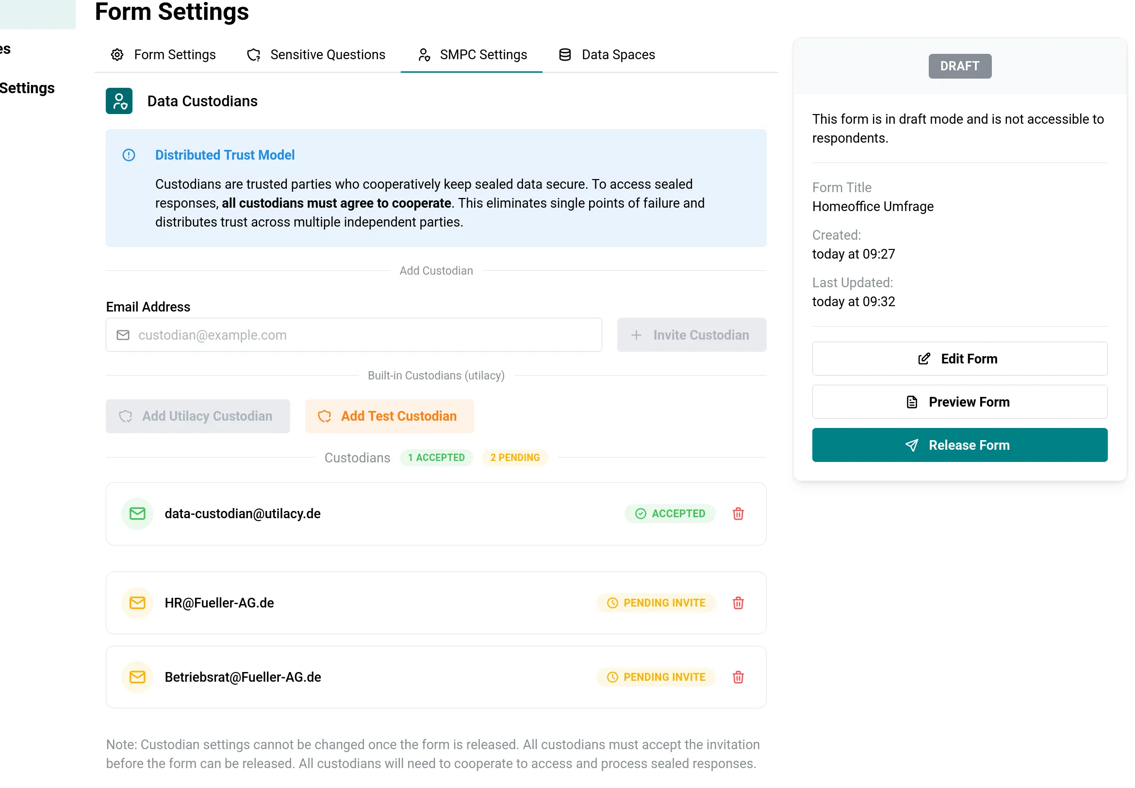 Liste der eingeladenen Datentreuhänder