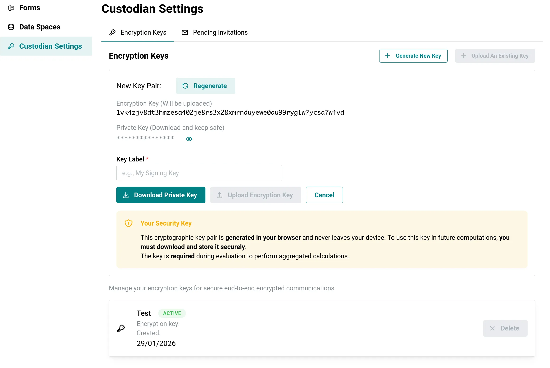 Schlüsselhinterlegung